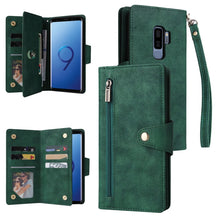 Load image into Gallery viewer, Rivet Buckle 9 Cards Three Fold Leather Phone Case, For Samsung Galaxy Note10 Lite, For Samsung Galaxy Note10+, For Samsung Galaxy Note20 Ultra, For Samsung Galaxy S8, For Samsung Galaxy S9, For Samsung Galaxy S9+, For Samsung Galaxy S10               ...