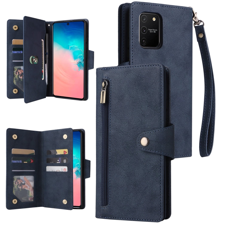 Rivet Buckle 9 Cards Three Fold Leather Phone Case, For Samsung Galaxy Note10 Lite, For Samsung Galaxy Note10+, For Samsung Galaxy Note20 Ultra, For Samsung Galaxy S8, For Samsung Galaxy S9, For Samsung Galaxy S9+, For Samsung Galaxy S10               ...