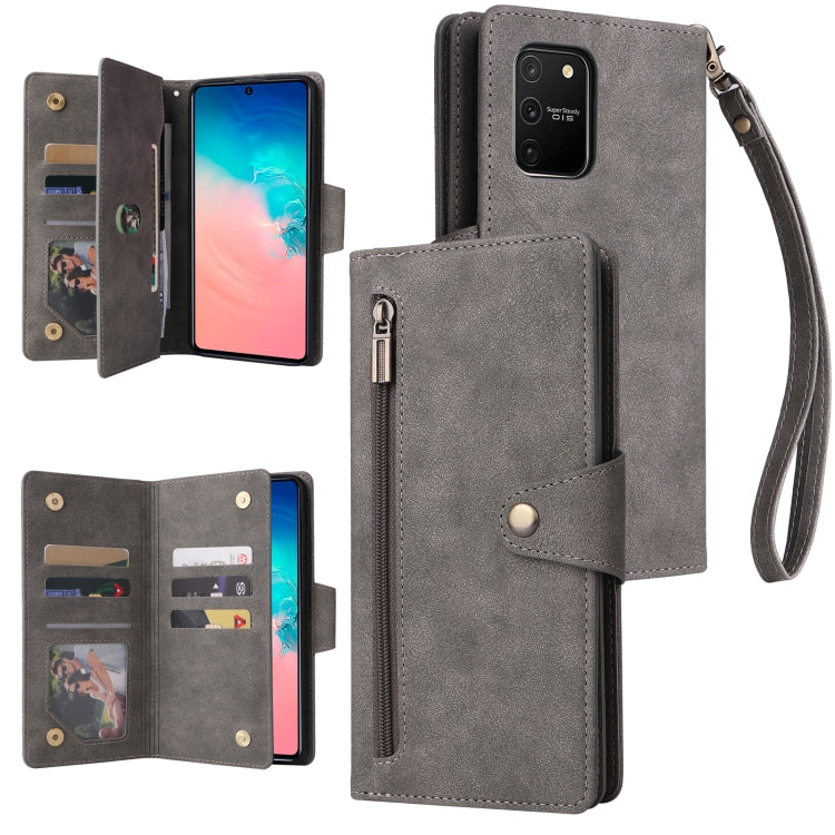 Rivet Buckle 9 Cards Three Fold Leather Phone Case, For Samsung Galaxy Note10 Lite, For Samsung Galaxy Note10+, For Samsung Galaxy Note20 Ultra, For Samsung Galaxy S8, For Samsung Galaxy S9, For Samsung Galaxy S9+, For Samsung Galaxy S10               ...