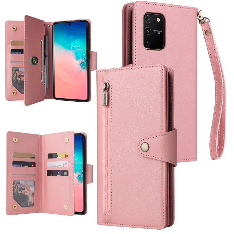 Rivet Buckle 9 Cards Three Fold Leather Phone Case, For Samsung Galaxy Note10 Lite, For Samsung Galaxy Note10+, For Samsung Galaxy Note20 Ultra, For Samsung Galaxy S8, For Samsung Galaxy S9, For Samsung Galaxy S9+, For Samsung Galaxy S10               ...