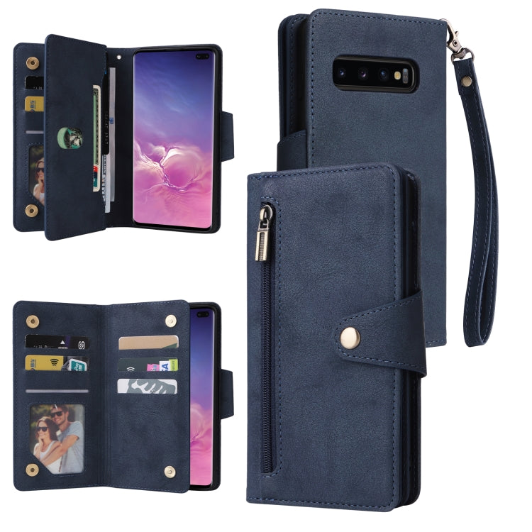 Rivet Buckle 9 Cards Three Fold Leather Phone Case, For Samsung Galaxy Note10 Lite, For Samsung Galaxy Note10+, For Samsung Galaxy Note20 Ultra, For Samsung Galaxy S8, For Samsung Galaxy S9, For Samsung Galaxy S9+, For Samsung Galaxy S10               ...
