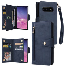 Load image into Gallery viewer, Rivet Buckle 9 Cards Three Fold Leather Phone Case, For Samsung Galaxy Note10 Lite, For Samsung Galaxy Note10+, For Samsung Galaxy Note20 Ultra, For Samsung Galaxy S8, For Samsung Galaxy S9, For Samsung Galaxy S9+, For Samsung Galaxy S10               ...