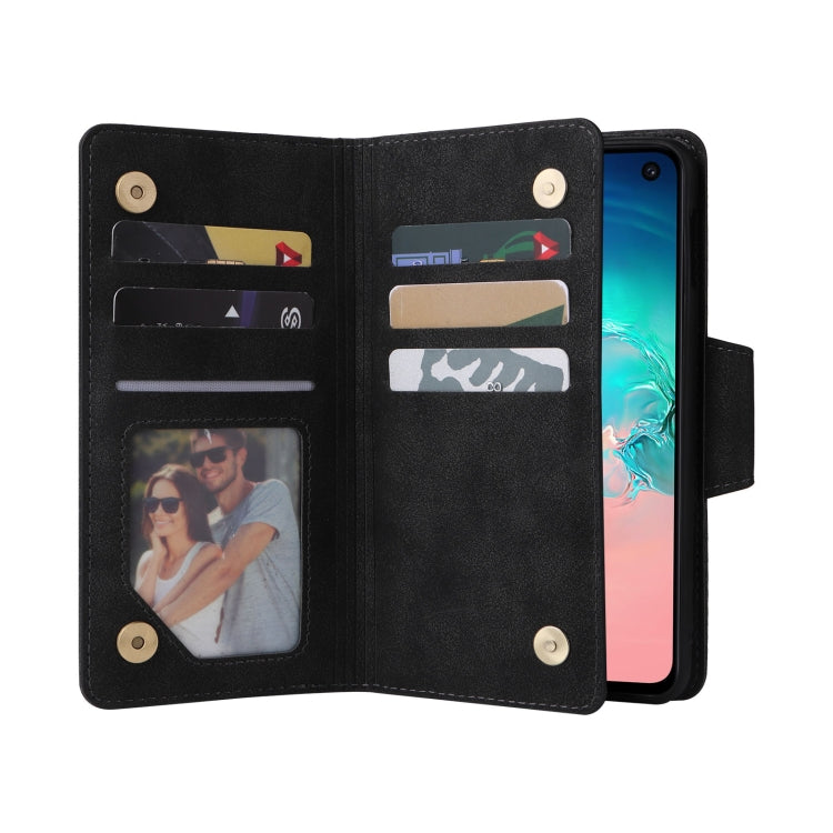 Rivet Buckle 9 Cards Three Fold Leather Phone Case, For Samsung Galaxy S10e, For Samsung Galaxy S20, For Samsung Galaxy S20 FE 5G, For Samsung Galaxy S20+, For Samsung Galaxy S21 5G, For Samsung Galaxy S21 FE 5G, For Samsung Galaxy S21+                ...