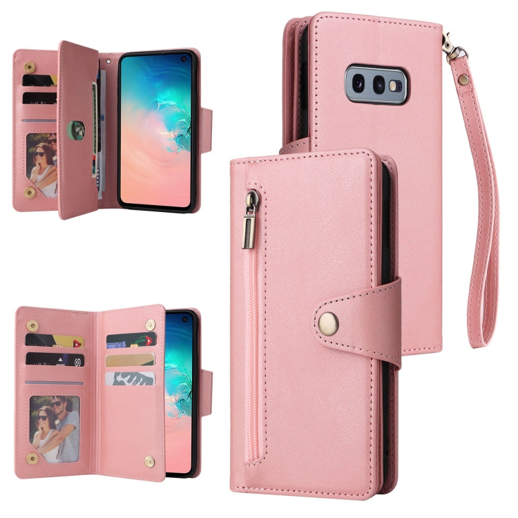 Rivet Buckle 9 Cards Three Fold Leather Phone Case, For Samsung Galaxy S10e, For Samsung Galaxy S20, For Samsung Galaxy S20 FE 5G, For Samsung Galaxy S20+, For Samsung Galaxy S21 5G, For Samsung Galaxy S21 FE 5G, For Samsung Galaxy S21+                ...