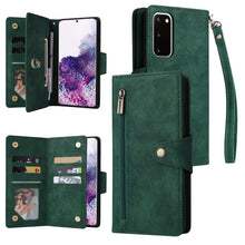 Load image into Gallery viewer, Rivet Buckle 9 Cards Three Fold Leather Phone Case, For Samsung Galaxy S10e, For Samsung Galaxy S20, For Samsung Galaxy S20 FE 5G, For Samsung Galaxy S20+, For Samsung Galaxy S21 5G, For Samsung Galaxy S21 FE 5G, For Samsung Galaxy S21+                ...