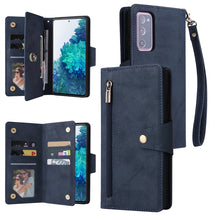 Load image into Gallery viewer, Rivet Buckle 9 Cards Three Fold Leather Phone Case, For Samsung Galaxy S10e, For Samsung Galaxy S20, For Samsung Galaxy S20 FE 5G, For Samsung Galaxy S20+, For Samsung Galaxy S21 5G, For Samsung Galaxy S21 FE 5G, For Samsung Galaxy S21+                ...