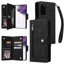 Load image into Gallery viewer, Rivet Buckle 9 Cards Three Fold Leather Phone Case, For Samsung Galaxy S10e, For Samsung Galaxy S20, For Samsung Galaxy S20 FE 5G, For Samsung Galaxy S20+, For Samsung Galaxy S21 5G, For Samsung Galaxy S21 FE 5G, For Samsung Galaxy S21+                ...