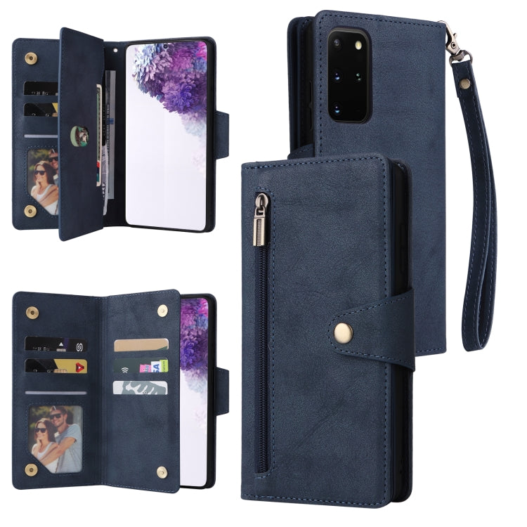 Rivet Buckle 9 Cards Three Fold Leather Phone Case, For Samsung Galaxy S10e, For Samsung Galaxy S20, For Samsung Galaxy S20 FE 5G, For Samsung Galaxy S20+, For Samsung Galaxy S21 5G, For Samsung Galaxy S21 FE 5G, For Samsung Galaxy S21+                ...
