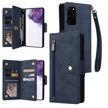 Load image into Gallery viewer, Rivet Buckle 9 Cards Three Fold Leather Phone Case, For Samsung Galaxy S10e, For Samsung Galaxy S20, For Samsung Galaxy S20 FE 5G, For Samsung Galaxy S20+, For Samsung Galaxy S21 5G, For Samsung Galaxy S21 FE 5G, For Samsung Galaxy S21+                ...