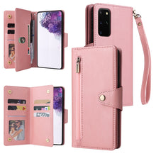 Load image into Gallery viewer, Rivet Buckle 9 Cards Three Fold Leather Phone Case, For Samsung Galaxy S10e, For Samsung Galaxy S20, For Samsung Galaxy S20 FE 5G, For Samsung Galaxy S20+, For Samsung Galaxy S21 5G, For Samsung Galaxy S21 FE 5G, For Samsung Galaxy S21+                ...