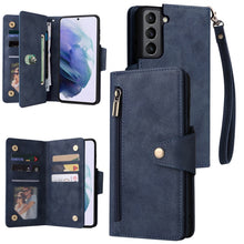 Load image into Gallery viewer, Rivet Buckle 9 Cards Three Fold Leather Phone Case, For Samsung Galaxy S10e, For Samsung Galaxy S20, For Samsung Galaxy S20 FE 5G, For Samsung Galaxy S20+, For Samsung Galaxy S21 5G, For Samsung Galaxy S21 FE 5G, For Samsung Galaxy S21+                ...