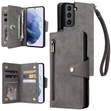 Load image into Gallery viewer, Rivet Buckle 9 Cards Three Fold Leather Phone Case, For Samsung Galaxy S10e, For Samsung Galaxy S20, For Samsung Galaxy S20 FE 5G, For Samsung Galaxy S20+, For Samsung Galaxy S21 5G, For Samsung Galaxy S21 FE 5G, For Samsung Galaxy S21+                ...
