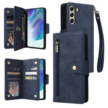Load image into Gallery viewer, Rivet Buckle 9 Cards Three Fold Leather Phone Case, For Samsung Galaxy S10e, For Samsung Galaxy S20, For Samsung Galaxy S20 FE 5G, For Samsung Galaxy S20+, For Samsung Galaxy S21 5G, For Samsung Galaxy S21 FE 5G, For Samsung Galaxy S21+                ...