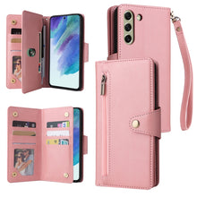 Load image into Gallery viewer, Rivet Buckle 9 Cards Three Fold Leather Phone Case, For Samsung Galaxy S10e, For Samsung Galaxy S20, For Samsung Galaxy S20 FE 5G, For Samsung Galaxy S20+, For Samsung Galaxy S21 5G, For Samsung Galaxy S21 FE 5G, For Samsung Galaxy S21+                ...