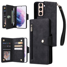 Load image into Gallery viewer, Rivet Buckle 9 Cards Three Fold Leather Phone Case, For Samsung Galaxy S10e, For Samsung Galaxy S20, For Samsung Galaxy S20 FE 5G, For Samsung Galaxy S20+, For Samsung Galaxy S21 5G, For Samsung Galaxy S21 FE 5G, For Samsung Galaxy S21+                ...