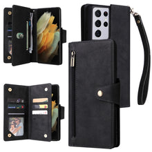 Load image into Gallery viewer, Rivet Buckle 9 Cards Three Fold Leather Phone Case, For Samsung Galaxy S10e, For Samsung Galaxy S20, For Samsung Galaxy S20 FE 5G, For Samsung Galaxy S20+, For Samsung Galaxy S21 5G, For Samsung Galaxy S21 FE 5G, For Samsung Galaxy S21+                ...