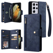 Load image into Gallery viewer, Rivet Buckle 9 Cards Three Fold Leather Phone Case, For Samsung Galaxy S10e, For Samsung Galaxy S20, For Samsung Galaxy S20 FE 5G, For Samsung Galaxy S20+, For Samsung Galaxy S21 5G, For Samsung Galaxy S21 FE 5G, For Samsung Galaxy S21+                ...