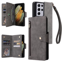 Load image into Gallery viewer, Rivet Buckle 9 Cards Three Fold Leather Phone Case, For Samsung Galaxy S10e, For Samsung Galaxy S20, For Samsung Galaxy S20 FE 5G, For Samsung Galaxy S20+, For Samsung Galaxy S21 5G, For Samsung Galaxy S21 FE 5G, For Samsung Galaxy S21+                ...