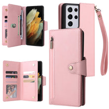 Load image into Gallery viewer, Rivet Buckle 9 Cards Three Fold Leather Phone Case, For Samsung Galaxy S10e, For Samsung Galaxy S20, For Samsung Galaxy S20 FE 5G, For Samsung Galaxy S20+, For Samsung Galaxy S21 5G, For Samsung Galaxy S21 FE 5G, For Samsung Galaxy S21+                ...