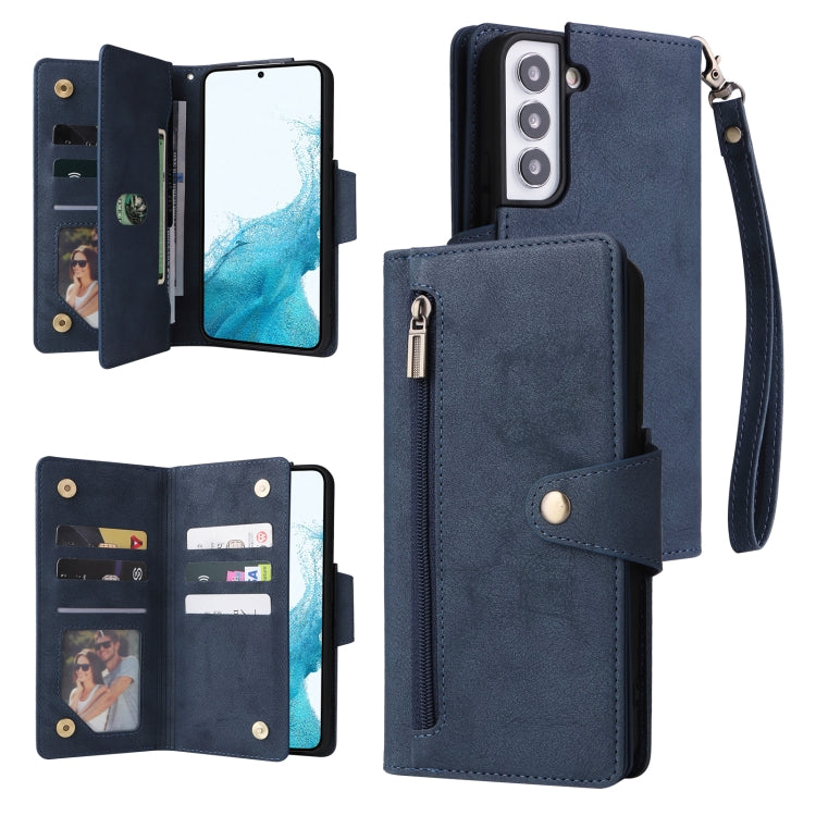 Rivet Buckle 9 Cards Three Fold Leather Phone Case, For Samsung Galaxy S10e, For Samsung Galaxy S20, For Samsung Galaxy S20 FE 5G, For Samsung Galaxy S20+, For Samsung Galaxy S21 5G, For Samsung Galaxy S21 FE 5G, For Samsung Galaxy S21+                ...