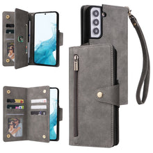 Load image into Gallery viewer, Rivet Buckle 9 Cards Three Fold Leather Phone Case, For Samsung Galaxy S10e, For Samsung Galaxy S20, For Samsung Galaxy S20 FE 5G, For Samsung Galaxy S20+, For Samsung Galaxy S21 5G, For Samsung Galaxy S21 FE 5G, For Samsung Galaxy S21+                ...