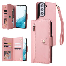 Load image into Gallery viewer, Rivet Buckle 9 Cards Three Fold Leather Phone Case, For Samsung Galaxy S10e, For Samsung Galaxy S20, For Samsung Galaxy S20 FE 5G, For Samsung Galaxy S20+, For Samsung Galaxy S21 5G, For Samsung Galaxy S21 FE 5G, For Samsung Galaxy S21+                ...