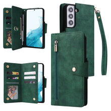 Load image into Gallery viewer, Rivet Buckle 9 Cards Three Fold Leather Phone Case, For Samsung Galaxy S10e, For Samsung Galaxy S20, For Samsung Galaxy S20 FE 5G, For Samsung Galaxy S20+, For Samsung Galaxy S21 5G, For Samsung Galaxy S21 FE 5G, For Samsung Galaxy S21+                ...