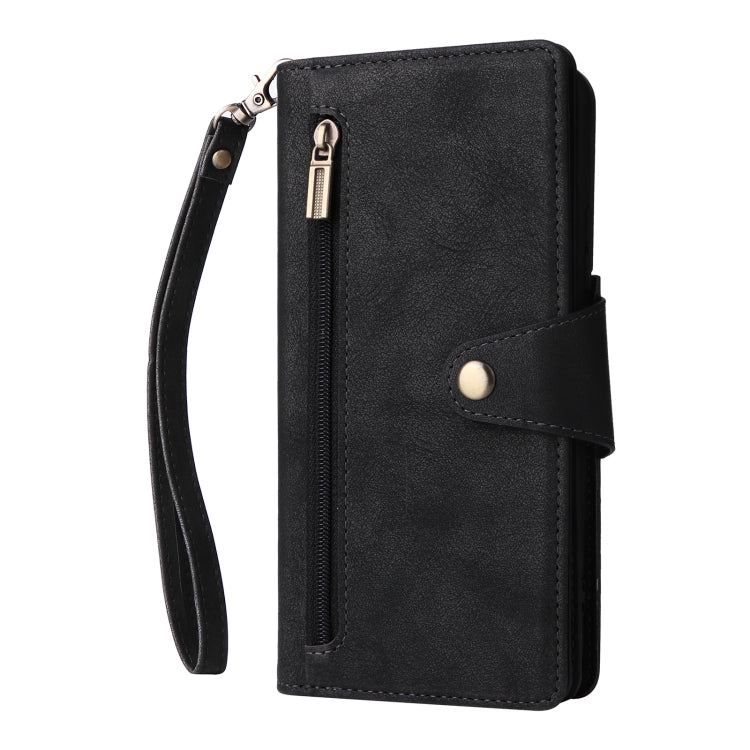Rivet Buckle 9 Cards Three Fold Leather Phone Case, For Samsung Galaxy S22+, For Samsung Galaxy S22 Ultra 5G, For Samsung Galaxy A02, For Samsung Galaxy A03S 166mm, For Samsung Galaxy A10, For Samsung Galaxy A10s, For Samsung Galaxy A11 EU Version     ...