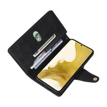 Load image into Gallery viewer, Rivet Buckle 9 Cards Three Fold Leather Phone Case, For Samsung Galaxy S22+, For Samsung Galaxy S22 Ultra 5G, For Samsung Galaxy A02, For Samsung Galaxy A03S 166mm, For Samsung Galaxy A10, For Samsung Galaxy A10s, For Samsung Galaxy A11 EU Version     ...