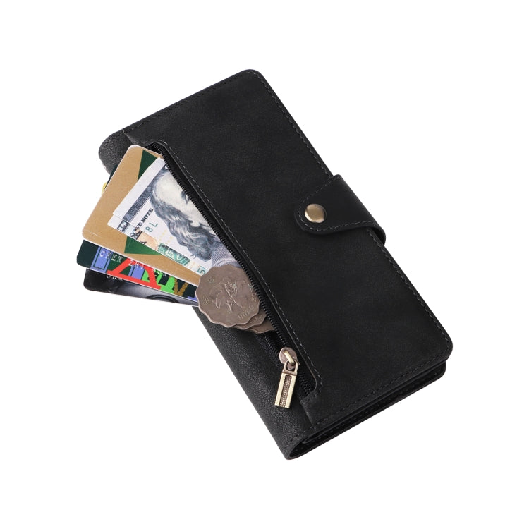 Rivet Buckle 9 Cards Three Fold Leather Phone Case, For Samsung Galaxy S22+, For Samsung Galaxy S22 Ultra 5G, For Samsung Galaxy A02, For Samsung Galaxy A03S 166mm, For Samsung Galaxy A10, For Samsung Galaxy A10s, For Samsung Galaxy A11 EU Version     ...