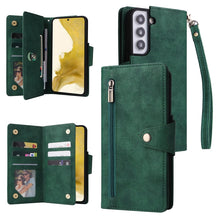 Load image into Gallery viewer, Rivet Buckle 9 Cards Three Fold Leather Phone Case, For Samsung Galaxy S22+, For Samsung Galaxy S22 Ultra 5G, For Samsung Galaxy A02, For Samsung Galaxy A03S 166mm, For Samsung Galaxy A10, For Samsung Galaxy A10s, For Samsung Galaxy A11 EU Version     ...