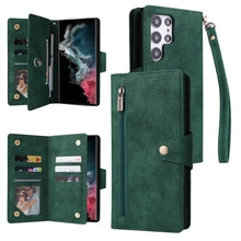 Load image into Gallery viewer, Rivet Buckle 9 Cards Three Fold Leather Phone Case, For Samsung Galaxy S22+, For Samsung Galaxy S22 Ultra 5G, For Samsung Galaxy A02, For Samsung Galaxy A03S 166mm, For Samsung Galaxy A10, For Samsung Galaxy A10s, For Samsung Galaxy A11 EU Version     ...