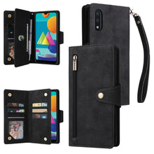 Load image into Gallery viewer, Rivet Buckle 9 Cards Three Fold Leather Phone Case, For Samsung Galaxy S22+, For Samsung Galaxy S22 Ultra 5G, For Samsung Galaxy A02, For Samsung Galaxy A03S 166mm, For Samsung Galaxy A10, For Samsung Galaxy A10s, For Samsung Galaxy A11 EU Version     ...