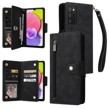 Load image into Gallery viewer, Rivet Buckle 9 Cards Three Fold Leather Phone Case, For Samsung Galaxy S22+, For Samsung Galaxy S22 Ultra 5G, For Samsung Galaxy A02, For Samsung Galaxy A03S 166mm, For Samsung Galaxy A10, For Samsung Galaxy A10s, For Samsung Galaxy A11 EU Version     ...