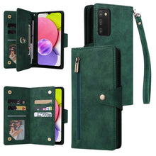 Load image into Gallery viewer, Rivet Buckle 9 Cards Three Fold Leather Phone Case, For Samsung Galaxy S22+, For Samsung Galaxy S22 Ultra 5G, For Samsung Galaxy A02, For Samsung Galaxy A03S 166mm, For Samsung Galaxy A10, For Samsung Galaxy A10s, For Samsung Galaxy A11 EU Version     ...