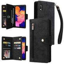 Load image into Gallery viewer, Rivet Buckle 9 Cards Three Fold Leather Phone Case, For Samsung Galaxy S22+, For Samsung Galaxy S22 Ultra 5G, For Samsung Galaxy A02, For Samsung Galaxy A03S 166mm, For Samsung Galaxy A10, For Samsung Galaxy A10s, For Samsung Galaxy A11 EU Version     ...