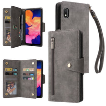Load image into Gallery viewer, Rivet Buckle 9 Cards Three Fold Leather Phone Case, For Samsung Galaxy S22+, For Samsung Galaxy S22 Ultra 5G, For Samsung Galaxy A02, For Samsung Galaxy A03S 166mm, For Samsung Galaxy A10, For Samsung Galaxy A10s, For Samsung Galaxy A11 EU Version     ...