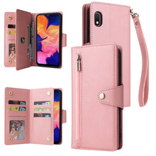 Load image into Gallery viewer, Rivet Buckle 9 Cards Three Fold Leather Phone Case, For Samsung Galaxy S22+, For Samsung Galaxy S22 Ultra 5G, For Samsung Galaxy A02, For Samsung Galaxy A03S 166mm, For Samsung Galaxy A10, For Samsung Galaxy A10s, For Samsung Galaxy A11 EU Version     ...