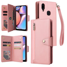 Load image into Gallery viewer, Rivet Buckle 9 Cards Three Fold Leather Phone Case, For Samsung Galaxy S22+, For Samsung Galaxy S22 Ultra 5G, For Samsung Galaxy A02, For Samsung Galaxy A03S 166mm, For Samsung Galaxy A10, For Samsung Galaxy A10s, For Samsung Galaxy A11 EU Version     ...