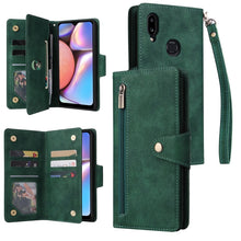 Load image into Gallery viewer, Rivet Buckle 9 Cards Three Fold Leather Phone Case, For Samsung Galaxy S22+, For Samsung Galaxy S22 Ultra 5G, For Samsung Galaxy A02, For Samsung Galaxy A03S 166mm, For Samsung Galaxy A10, For Samsung Galaxy A10s, For Samsung Galaxy A11 EU Version     ...