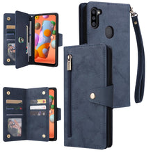 Load image into Gallery viewer, Rivet Buckle 9 Cards Three Fold Leather Phone Case, For Samsung Galaxy S22+, For Samsung Galaxy S22 Ultra 5G, For Samsung Galaxy A02, For Samsung Galaxy A03S 166mm, For Samsung Galaxy A10, For Samsung Galaxy A10s, For Samsung Galaxy A11 EU Version     ...