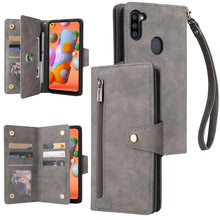 Load image into Gallery viewer, Rivet Buckle 9 Cards Three Fold Leather Phone Case, For Samsung Galaxy S22+, For Samsung Galaxy S22 Ultra 5G, For Samsung Galaxy A02, For Samsung Galaxy A03S 166mm, For Samsung Galaxy A10, For Samsung Galaxy A10s, For Samsung Galaxy A11 EU Version     ...