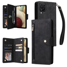 Load image into Gallery viewer, Rivet Buckle 9 Cards Three Fold Leather Phone Case, For Samsung Galaxy S22+, For Samsung Galaxy S22 Ultra 5G, For Samsung Galaxy A02, For Samsung Galaxy A03S 166mm, For Samsung Galaxy A10, For Samsung Galaxy A10s, For Samsung Galaxy A11 EU Version     ...