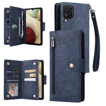 Load image into Gallery viewer, Rivet Buckle 9 Cards Three Fold Leather Phone Case, For Samsung Galaxy S22+, For Samsung Galaxy S22 Ultra 5G, For Samsung Galaxy A02, For Samsung Galaxy A03S 166mm, For Samsung Galaxy A10, For Samsung Galaxy A10s, For Samsung Galaxy A11 EU Version     ...