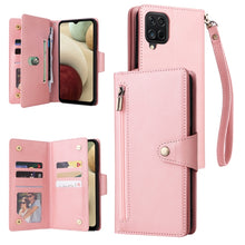 Load image into Gallery viewer, Rivet Buckle 9 Cards Three Fold Leather Phone Case, For Samsung Galaxy S22+, For Samsung Galaxy S22 Ultra 5G, For Samsung Galaxy A02, For Samsung Galaxy A03S 166mm, For Samsung Galaxy A10, For Samsung Galaxy A10s, For Samsung Galaxy A11 EU Version     ...
