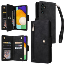 Load image into Gallery viewer, Rivet Buckle 9 Cards Three Fold Leather Phone Case, For Samsung Galaxy S22+, For Samsung Galaxy S22 Ultra 5G, For Samsung Galaxy A02, For Samsung Galaxy A03S 166mm, For Samsung Galaxy A10, For Samsung Galaxy A10s, For Samsung Galaxy A11 EU Version     ...