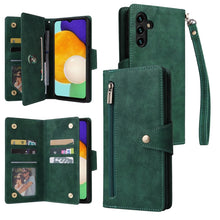 Load image into Gallery viewer, Rivet Buckle 9 Cards Three Fold Leather Phone Case, For Samsung Galaxy S22+, For Samsung Galaxy S22 Ultra 5G, For Samsung Galaxy A02, For Samsung Galaxy A03S 166mm, For Samsung Galaxy A10, For Samsung Galaxy A10s, For Samsung Galaxy A11 EU Version     ...