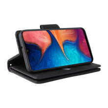 Load image into Gallery viewer, Rivet Buckle 9 Cards Three Fold Leather Phone Case, For Samsung Galaxy A20, For Samsung Galaxy A20E, For Samsung Galaxy A20S, For Samsung Galaxy A21 EU Version, For Samsung Galaxy A21S, For Samsung Galaxy A22 4G, For Samsung Galaxy A22 5G              ...