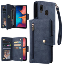 Load image into Gallery viewer, Rivet Buckle 9 Cards Three Fold Leather Phone Case, For Samsung Galaxy A20, For Samsung Galaxy A20E, For Samsung Galaxy A20S, For Samsung Galaxy A21 EU Version, For Samsung Galaxy A21S, For Samsung Galaxy A22 4G, For Samsung Galaxy A22 5G              ...