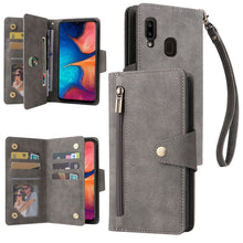Load image into Gallery viewer, Rivet Buckle 9 Cards Three Fold Leather Phone Case, For Samsung Galaxy A20, For Samsung Galaxy A20E, For Samsung Galaxy A20S, For Samsung Galaxy A21 EU Version, For Samsung Galaxy A21S, For Samsung Galaxy A22 4G, For Samsung Galaxy A22 5G              ...